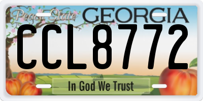 GA license plate CCL8772
