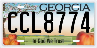 GA license plate CCL8774