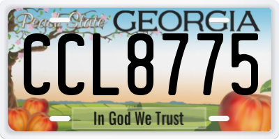 GA license plate CCL8775