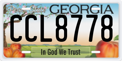 GA license plate CCL8778