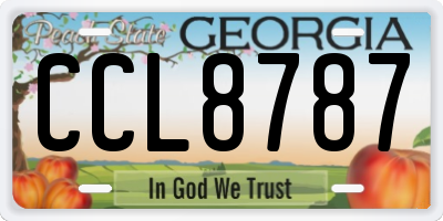 GA license plate CCL8787