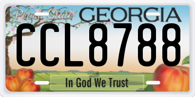 GA license plate CCL8788
