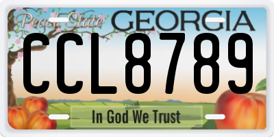 GA license plate CCL8789