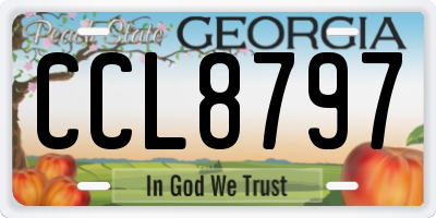 GA license plate CCL8797