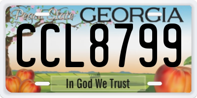 GA license plate CCL8799
