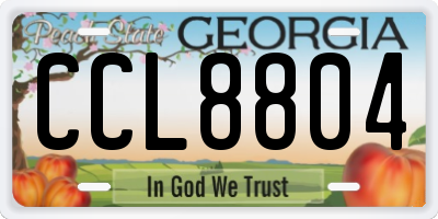 GA license plate CCL8804
