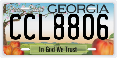 GA license plate CCL8806