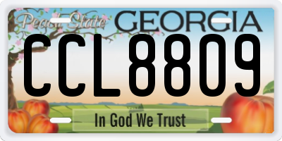 GA license plate CCL8809