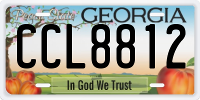 GA license plate CCL8812