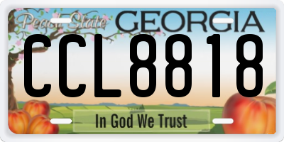 GA license plate CCL8818