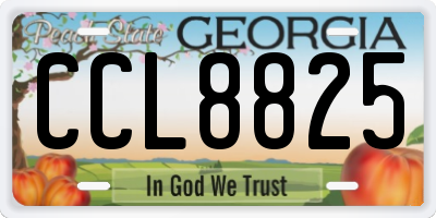 GA license plate CCL8825