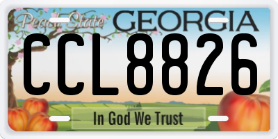 GA license plate CCL8826