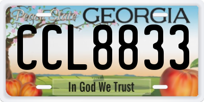 GA license plate CCL8833