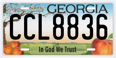 GA license plate CCL8836