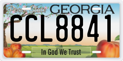 GA license plate CCL8841