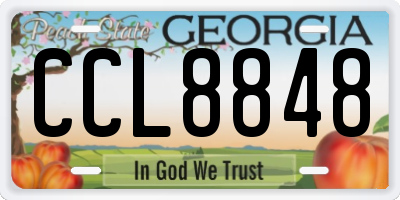 GA license plate CCL8848