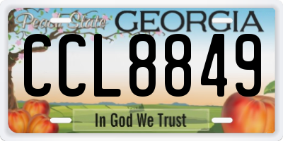 GA license plate CCL8849