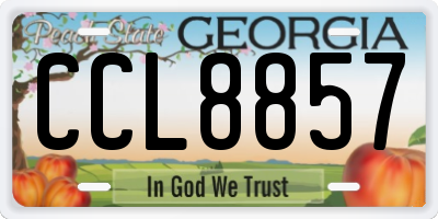 GA license plate CCL8857