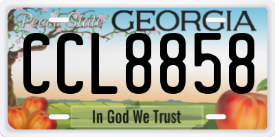 GA license plate CCL8858