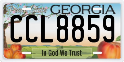 GA license plate CCL8859