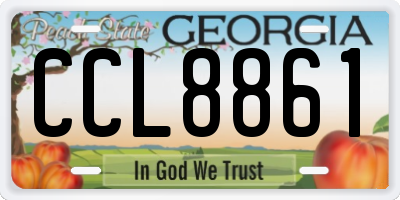 GA license plate CCL8861