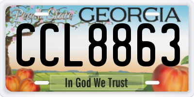 GA license plate CCL8863