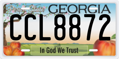 GA license plate CCL8872