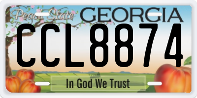 GA license plate CCL8874