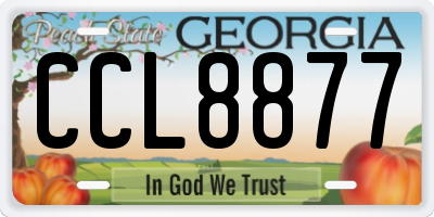 GA license plate CCL8877