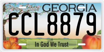 GA license plate CCL8879