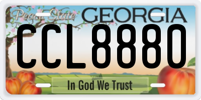 GA license plate CCL8880