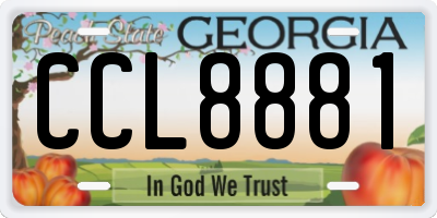 GA license plate CCL8881