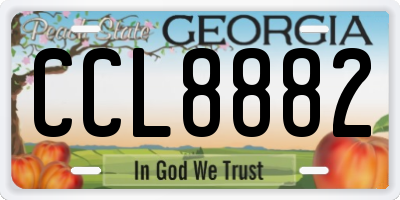 GA license plate CCL8882