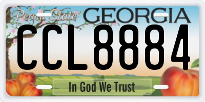 GA license plate CCL8884