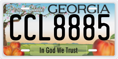 GA license plate CCL8885