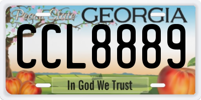 GA license plate CCL8889