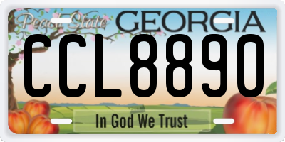 GA license plate CCL8890