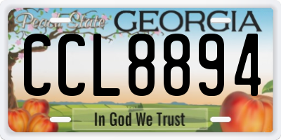 GA license plate CCL8894