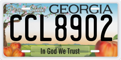 GA license plate CCL8902