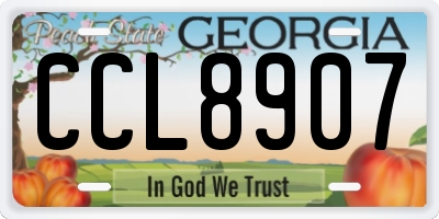 GA license plate CCL8907