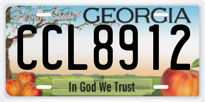 GA license plate CCL8912