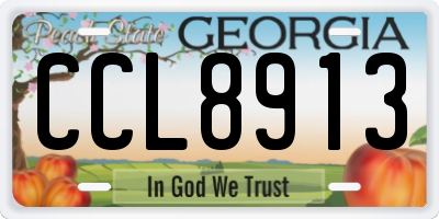 GA license plate CCL8913