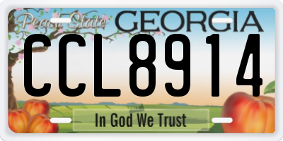 GA license plate CCL8914