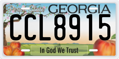 GA license plate CCL8915