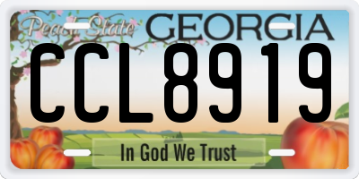 GA license plate CCL8919