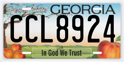 GA license plate CCL8924