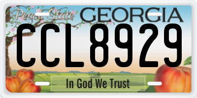 GA license plate CCL8929