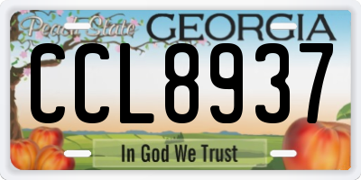 GA license plate CCL8937