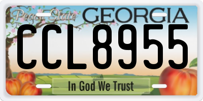 GA license plate CCL8955