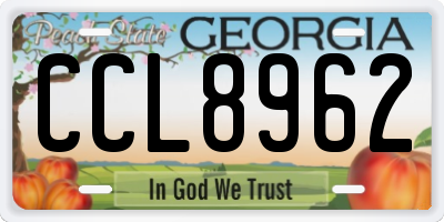 GA license plate CCL8962